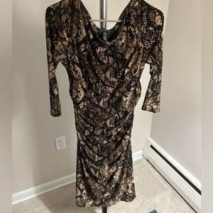 Black and gold snakeskin print with roached detail size 12 Polo Ralph Lauren